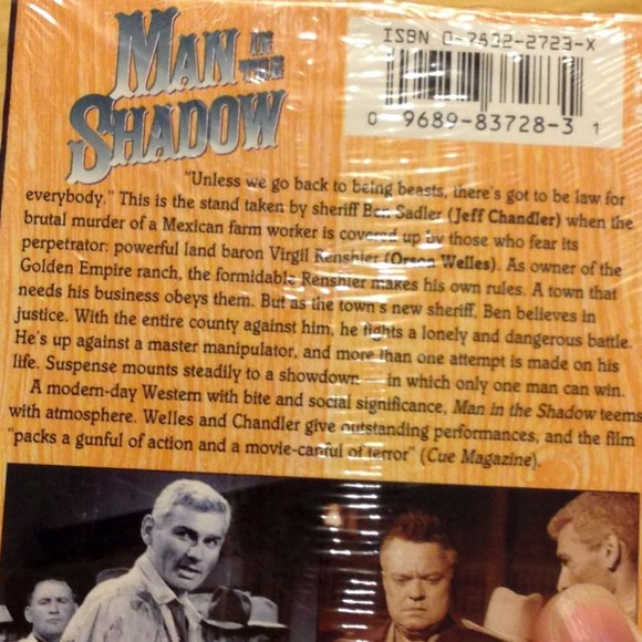 Collectible VHS, Man in the Shadow - Orson Welles and Jeff Chandler Western - Picture 3 of 6